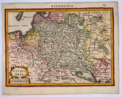 LITHUANIA 1614 MERCATOR HONDIUS ATLAS MINOR ANTIQUE MAP 17TH CENTURY - Image 1 of 4