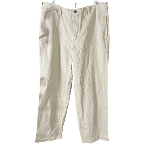 Timberland Pantalone Uomo Marrone Tan Kaki Chino 36x32 Vestibilità Dritta Pantaloni Cotone
