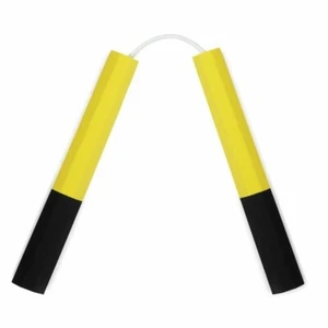 Octagonal Dense Foam Nunchaku 10 Inches Cord Rubber Nunchuck Nunchuku Training - Picture 1 of 3