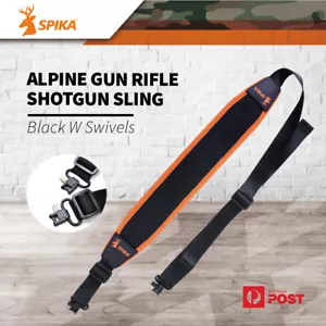 Spika Alpine Gun Rifle Shotgun Fiream Neoprene Sling Pro Black W Swivels - Picture 1 of 3