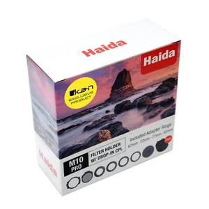 Haida M10 Pro Filter 100mm Holder Kit, Drop-in CPL +67mm, 72mm, 77mm, 82mm rings - Picture 1 of 10