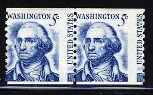 US 1966 Washington 5 cent Misperf/Miscut Pair (1304C) . Mint Never Hinged - Picture 1 of 1