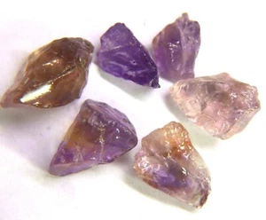 152.50 Ct Natural Uncut Rough Bolivia Ametrine Untreated Loose Gemstone 6 Pcs - Picture 1 of 4