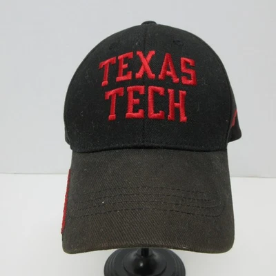 Texas Tech Red Raiders Hat Cap Strap Back Black Red NCAA Football Mens College - Image 1 of 4