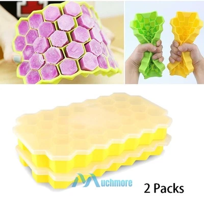 8/37Cavities Ice Cube Ball Maker Silicone Tray Sphere Mold Bar Whiskey Cocktails - Image 1 of 4