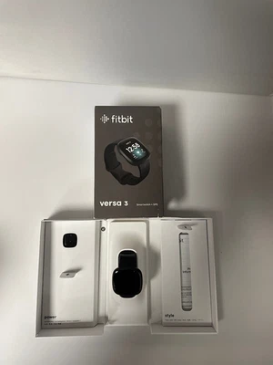 Fitbit Versa 3 Activity Tracker - Black/Black Aluminum - Well Worn - Image 1 of 4