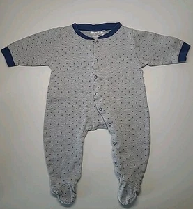 Baby Overall Strampler Ergee, Größe 74, Baumwolle, Grau mit Sternchen - Bild 1 von 3