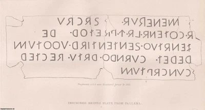 ON AN ARCHAIC LATIN INSCRIPTION IN THE FALISCAN CHARACTER. AN UNCOMMON ORIGINAL - Image 1 of 2