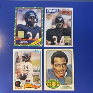 2001 Topps NFL - Walter Payton Commemorative - 4 Card Reprint Lot - Bears HOF - Photo 1/10