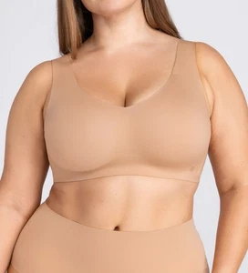 Honey Love V-neck Wireless Bra Sand Size 2X Sand - Picture 1 of 6