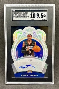 Allen Iverson 2020-21 Panini Crown Royale Die-Cut Auto 36/49 76ers SGC 9.5 HOF - Bild 1 von 2