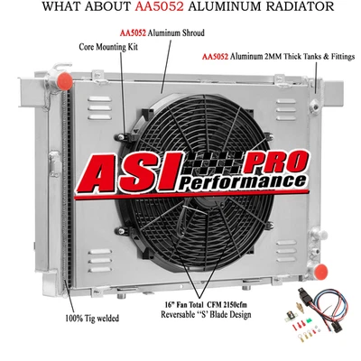 3-Row Radiator Shroud 16" Fan For 90-02 MERCEDES BENZ SL500 R129 500 SL 5.0L V8. Foto 1 de 4