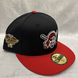 New Era Pittsburgh Pirates 59Fifty Red Bill Cap Hat 7 3/8 Mesh - Picture 1 of 7