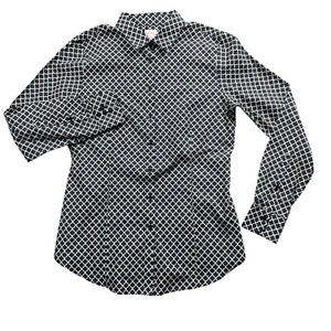 Blusa Brooks Brothers 6 para mujer manga larga 1818 estampado azul marino todo algodón - Imagen 1 de 4