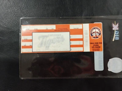 Detroit Tigers Stadium Final Game Ticket full stub 1999 Embossed  lanyard - Image 1 of 2