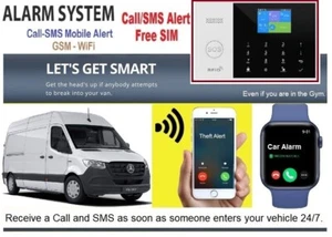 VAN-MINIBUS-CAR EASY-FIT Wireless Alarm Security System ALERT Mobile Call/SMS - Picture 1 of 14