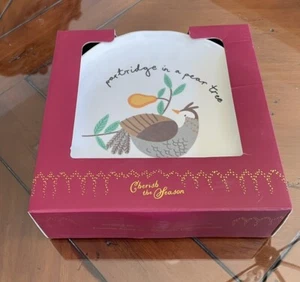 NIB ~ "Cherish the Season" 8.5" Melamine Twelve Days of Christmas Snack Plates - Picture 1 of 3