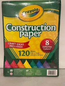Papel de Construcción Crayola 120 9" X 12" Hojas 8 Colores Diferentes Nuevo - Imagen 1 de 4