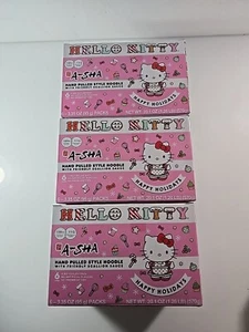 Lot Of 3 Hello Kitty A-SHA Hand Pulled Style Noodle Friendly Sauce 18 Packs Tot - Picture 1 of 2