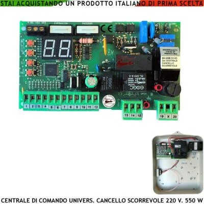 SECURVERA CENTRALE SCHEDA RADIO UNIVERSALE X MOTORI SCORREVOLE 220 V 550 W SIMILE PROTECO