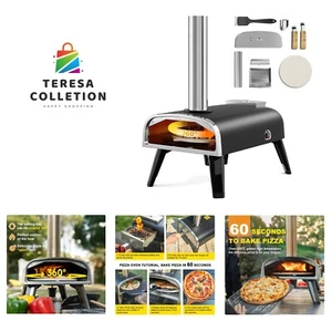 Outdoor Pizza Oven 12" Wood Pellet Pizza Ovens With Rotatable Round Pizza Sto... - Picture 1 of 10