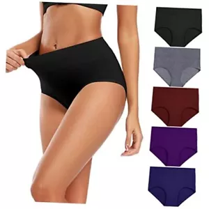 Women's Cotton Underwear High Waisted Full X-Large Multicolor-5pack-a1 - Picture 1 of 6
