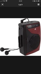 Cassette Player Recorder W/Am Fm Radio Compact Size Stereo Speaker Walkman New - Picture 1 of 8