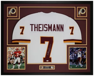 Joe Theismann Autographed & Framed White Redskins Jersey Auto JSA COA - Picture 1 of 5