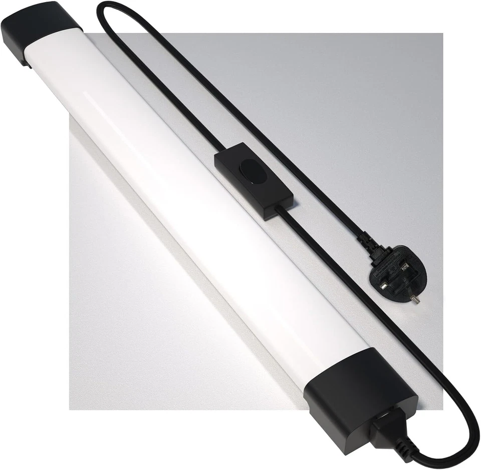 1.3FT 4FT 5FT LED Batten Tube Light Strip Office Garage Ceiling 6000K with Plug - Image 1 of 1