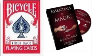 Svengali Deck Red Back Bicycle plus Essentials in Magic Svengali Deck - DVD - Picture 1 of 3