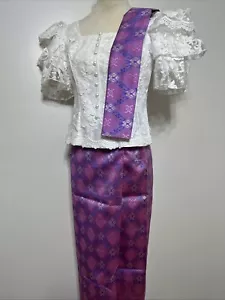 Traje tradicional jemer/ropa camboyana 2 piezas, camisa y falda jemer - Imagen 1 de 5
