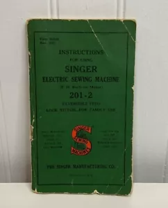 Máquina de coser eléctrica Singer 201-2 manual de instrucciones 1951 vintage - Imagen 1 de 3