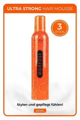 3x Morfose Ultra Strong Haar Schaumfestiger 350ml Hair Mousse Extra starker Halt - Bild 1 von 3