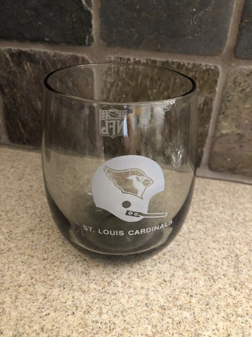1970’s St Louis Cardinals NFL Smoked Glass Cups Rocks Whiskey Barware Cover