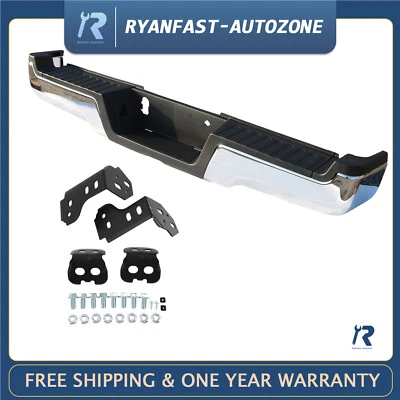 Parachoques trasero de acero cromado apto para Ford F-250 F-350 Super Duty 2017-2022 Foto 1 de 4