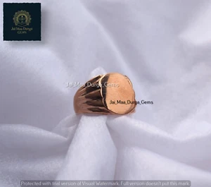 Copper Designer signet ring, Solid Copper rings, Men's Women unisex band Jewelry - Picture 1 of 5