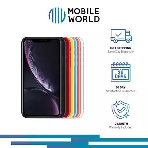Apple iPhone XR - 64/128/256GB Black Yellow Blue Coral White - Very Good - Picture 1 of 23
