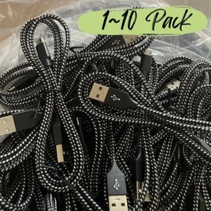 Lot Heavy Duty Micro USB Fast Charger For Samsung Android HTC LG Data Cable Cord - Picture 1 of 7