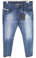 DIESEL D-Bazer 0870H Men Jeans W34/L32 Tapered Fit Wash Blue Cotton Stretch