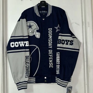 Dallas Cowboys JH Design Twill Navy Blue Jacket Mens Size Large New With Tags - Picture 1 of 22