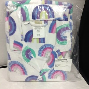 Pottery Barn PB Teen Girls Rainbow Flannel Pajama Set PJ's Top Bottom MEDIUM - Picture 1 of 3