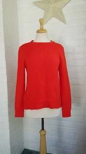 Suéter Ralph Lauren Active Mujer Algodón Rojo Naranja Cremallera Hombro Talla L - Imagen 1 de 8