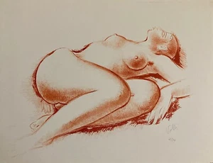 VOLTI ANTONIUCCI Lithographie originale signée femme allongée erotisme art - Picture 1 of 1