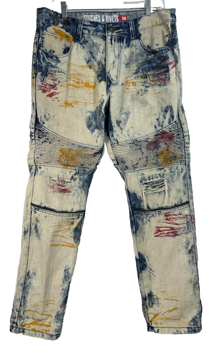 【2plan】Anthony rivet denim pants Stitches Jeans for Men for sale | eBay