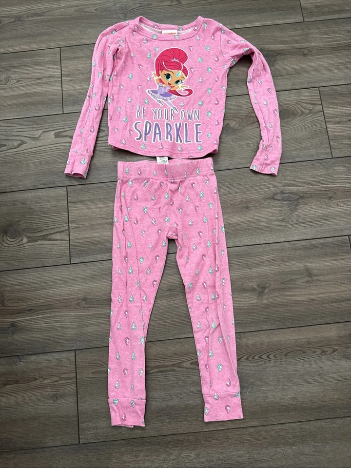 Conjunto de Pijama Feminino Rosa Brilhante e Brilho - Nickelodeon - Tamanho 6 - Imagem 1 de 1