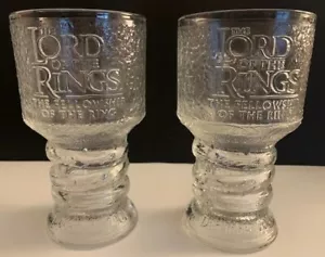 Pair of THE LORD OF THE RINGS December 2001 Promo Glass Goblets -Gandalf & Arwen - Picture 1 of 10