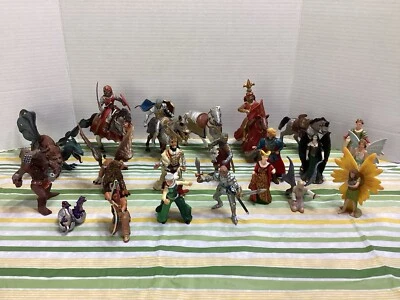 De Colección Schleich, Papo & Safari Lote De 24 Caballeros Medievales Fantasía Nativa Realeza Foto 1 de 4