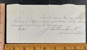 Civil War Ft Barrancas FL, Signed Lt. James B Burbank 3rd Artillery, CT Colonel - Picture 1 of 3