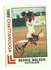 Bernie Walker 1989 Best Chattanooga Lookouts autographed auto signed card 