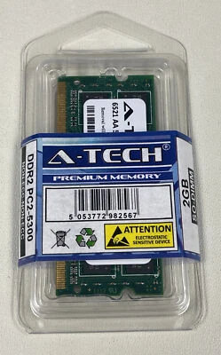 A-Tech 2GB PC2-5300 Laptop SODIMM DDR2 Notebook Memory RAM 1x 2GB Module - Image 1 of 3